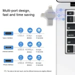 4 in 1 32GB USB 3.0 + 8 Pin + Mirco USB + USB-C / Type-C Dual-use Flash Drive with OTG Function - Image 7