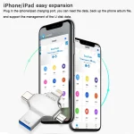 4 in 1 64GB USB 3.0 + 8 Pin + Mirco USB + USB-C / Type-C Dual-use Flash Drive with OTG Function - Image 5