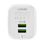 LDNIO A201 2.4A Dual USB Charging Head Travel Direct Charge Mobile Phone Adapter Charger With 8 Pin Data Cable, 8 Pin - Image 2