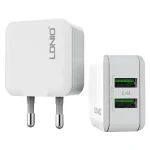 LDNIO A2201 2.4A Dual USB Charging Head Travel Direct Charge Mobile Phone Adapter Charger With Micro Data Cable, Micro