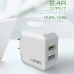 LDNIO A2201 2.4A Dual USB Charging Head Travel Direct Charge Mobile Phone Adapter Charger With Micro Data Cable, Micro - Image 5