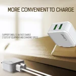 LDNIO A2201 2.4A Dual USB Charging Head Travel Direct Charge Mobile Phone Adapter Charger With Micro Data Cable, Micro - Image 7