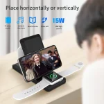 H6 3 in 1 Portable Folding Wireless Charger for iPhone + iWatch + AirPods - Image 5