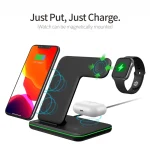 Z5A QI Vertical Magnetic Wireless Charger for Mobile Phones & Apple Watches & AirPods / Samsung Galaxy Buds / Huawei Free Buds, with Touch Ring Light, Z5A - Image 5