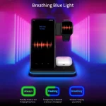 Z5A QI Vertical Magnetic Wireless Charger for Mobile Phones & Apple Watches & AirPods / Samsung Galaxy Buds / Huawei Free Buds, with Touch Ring Light, Z5A - Image 9