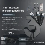 REMAX RC-070TH 1.2m 2A 3 in 1 USB to 8 Pin & USB-C / Type-C & Micro USB Charging Cable - Image 3