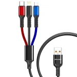 awei CL-971 3 in 1 1.2m 2.4A USB to 8 Pin + Micro USB + USB-C / Type-C Multi Charging Cable - Image 2