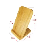 Vertical Bamboo Wireless Charger for QI Phone - Image 5