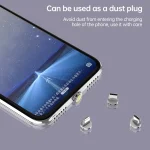 4 in 1 3A 8 Pin & USB-C / Type-C & Micro USB Zinc Alloy Magnetic Charging Head + USB-C / Type-C Magnetic Charging Adapter Set, USB-C / Type-C - Image 6