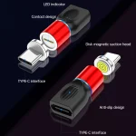 4 in 1 3A 8 Pin & USB-C / Type-C & Micro USB Zinc Alloy Magnetic Charging Head + USB-C / Type-C Magnetic Charging Adapter Set, USB-C / Type-C - Image 9