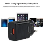 LZ-728 2 in 1 18W QC 3.0 USB Interface Travel Charger + USB to 8 Pin Data Cable Set, EU Plug, Cable Length: 1m, with 8 Pin Cable - Image 9