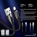 REMAX RC-162i Armor Series 3A USB to 8 Pin Charging Cable, Cable Length: 1m, 8 Pin - Image 2