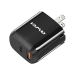 awei PD3 20W PD Type-C + QC 3.0 USB Interface Fast Charging Travel Charger with Data Cable, US Plug - Image 2