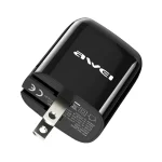 awei PD3 20W PD Type-C + QC 3.0 USB Interface Fast Charging Travel Charger with Data Cable, US Plug - Image 4