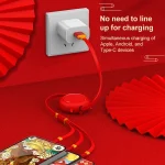 K042 1.2m 3A 3 in 1 USB to 8 Pin + USB-C / Type-C + Micro USB Bull Head Retractable Data Cable - Image 4