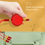 K042 1.2m 3A 3 in 1 USB to 8 Pin + USB-C / Type-C + Micro USB Bull Head Retractable Data Cable - Image 7