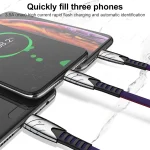 K051 1.2m 3 in 1 USB to 8 Pin + USB-C / Type-C + Micro USB Shark Fabric Data Cable - Image 7