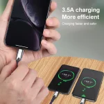 K051 1.2m 3 in 1 USB to 8 Pin + USB-C / Type-C + Micro USB Shark Fabric Data Cable - Image 8