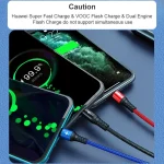 K061 1.2m 5A 3 in 1 USB to 8 Pin + USB-C / Type-C + Micro USB Round Fast Charging Data Cable - Image 11