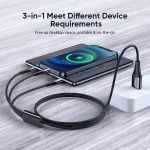JOYROOM S-1230G4 3A 3 In 1 USB to 8 Pin + Micro USB + Type-C / USB-C Fast Charging Data Cable Length: 1.2m - Image 2