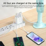 WK WP-U125 Youpin Series 18W QC3.0 4 USB Ports Fast Travel Charger, EU Plug, EU Plug - Image 3