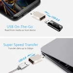 2 PCS SBT-148 USB-C / Type-C Male to USB 3.0 Female Zinc Alloy Adapter, SBT-148 Champagne Gold, SBT-148 Cosmic Grey, SBT-148 Space Silver - Image 5