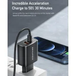 awei PD7 20W QC + PD Fast Charging Travel Charger Power Adapter, EU Plug, EU Plug - Image 3