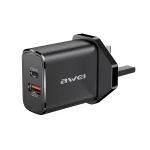 awei PD8 20W QC + PD Fast Charging Travel Charger Power Adapter, UK Plug, UK Plug