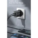 awei PD8 20W QC + PD Fast Charging Travel Charger Power Adapter, UK Plug, UK Plug - Image 5