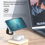 991 3 in 1 15W Electromagnetic Induction Wireless Fast Charging with 360 Degree Rotating Holder, 991 - Image 4