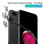 M11 3 in 1 3A USB to 8 Pin + Micro USB + USB-C / Type-C Nylon Braided Magnetic Data Cable, Cable Length: 2m, 8 Pin + Micro USB + USB-C / Type-C - Image 5