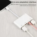 4 in 1 8 Pin to Dual USB + 3.5mm AUX + HDMI OTG Audio Digital AV Adapter - Image 7