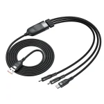 ADC-66 5A 66W 3 in 1 USB to 8 Pin + Micro USB + USB-C / Type-C Fast Charging Braided Data Cable, Cable Length: 1.2m - Image 2