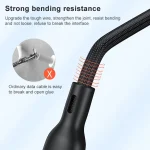 ADC-66 5A 66W 3 in 1 USB to 8 Pin + Micro USB + USB-C / Type-C Fast Charging Braided Data Cable, Cable Length: 1.2m - Image 3