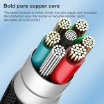 ADC-66 5A 66W 3 in 1 USB to 8 Pin + Micro USB + USB-C / Type-C Fast Charging Braided Data Cable, Cable Length: 1.2m - Image 5