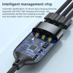 ADC-66 5A 66W 3 in 1 USB to 8 Pin + Micro USB + USB-C / Type-C Fast Charging Braided Data Cable, Cable Length: 1.2m - Image 6