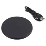 10W QI Plaid Pattern Round Plastic Wireless Charger, Plastic - Image 4