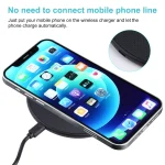 10W QI Plaid Pattern Round Plastic Wireless Charger, Plastic - Image 6