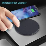 10W QI Plaid Pattern Round Plastic Wireless Charger, Plastic - Image 7