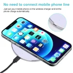 10W QI Plaid Pattern Round Metal Wireless Charger, 10W Metal - Image 6