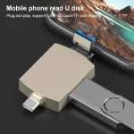 3 in 1 USB-C / Type-C to USB + 8 Pin OTG Adapter TF / SD Card Card Reader, 8 Pin - Image 6