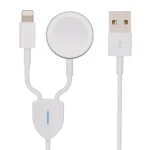 2 in 1 USB to 8 Pin + + Magnetic Watch Wireless Charger Data Cable, Cable Length: 1.2m