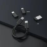 YESIDO CA118 6 in 1 Multifunctional Charging Data Cable Storage Box Suit, CA118 Black - Image 4