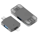 2 in 1 USB 2.0 + USB 3.0 Female to 8 Pin + USB-C / Type-C Male OTG Adapter - Image 2