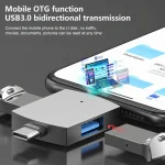 2 in 1 USB 2.0 + USB 3.0 Female to 8 Pin + USB-C / Type-C Male OTG Adapter - Image 6