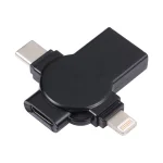 X09 4 in 1 USB to Dual 8 Pin+USB-C/Type-C Interface OTG Adapter - Image 3