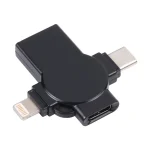 X09 4 in 1 USB to Dual 8 Pin+USB-C/Type-C Interface OTG Adapter - Image 4
