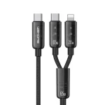 WK WDC-194 Pioneer Series 2 in 1 65W USB-C/Type-C to USB-C/Type-C+8 Pin Fast Charging Data Cable, Length: 1m, WDC-194