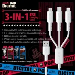 WEKOME WDC-02 Tidal Energy Series 3A USB to 8 Pin+Type-C+Micro USB 3 in 1 PVC Data Cable, Length: 1.2m - Image 4