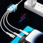WEKOME WDC-02 Tidal Energy Series 3A USB to 8 Pin+Type-C+Micro USB 3 in 1 PVC Data Cable, Length: 1.2m - Image 8